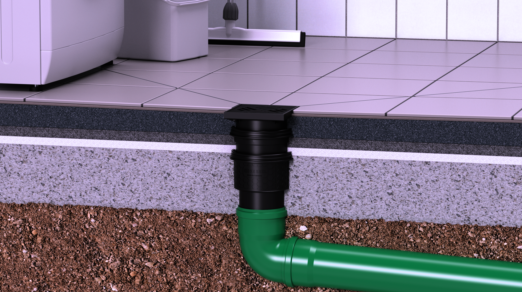 Schema di installazione dello scarico per cantina Practicus