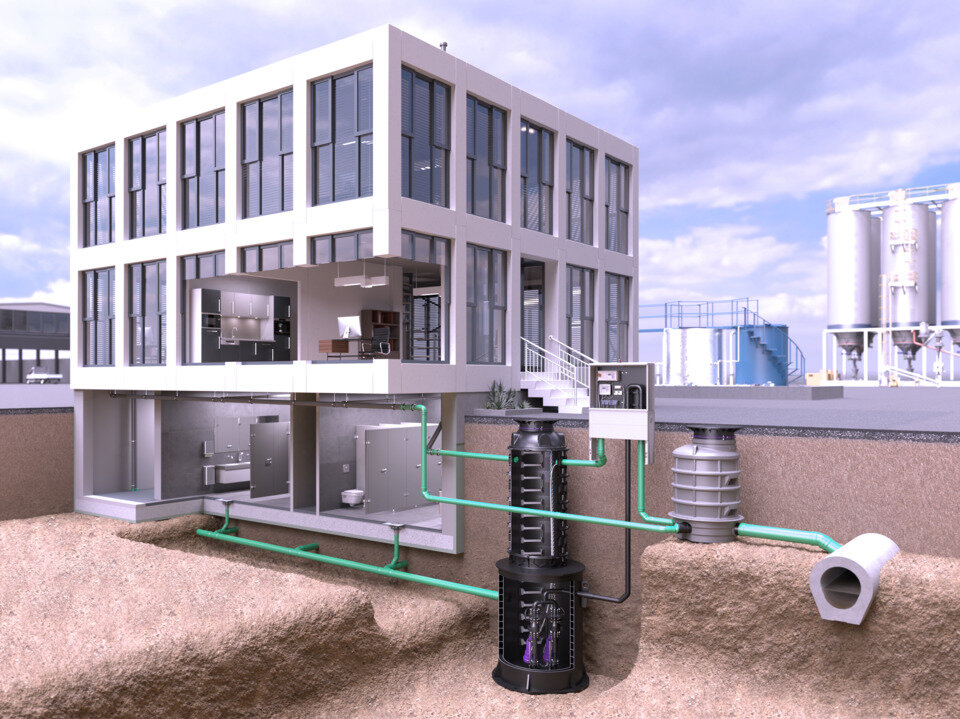 Inbouwvoorbeeld pompstation Aquapump XXL